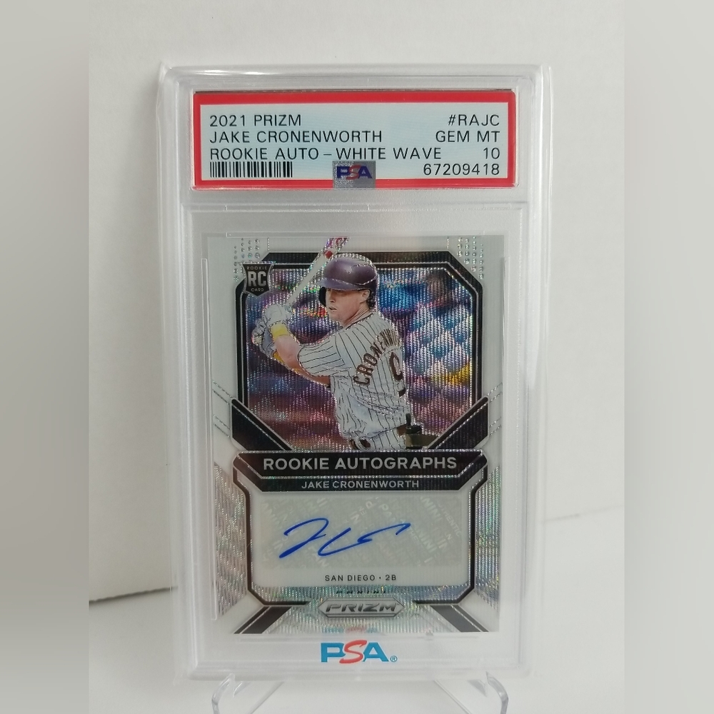2021 Jake Cronenworth RC Auto Panini Prizm White Wave 23/50 - PSA 10 GEM MINT
